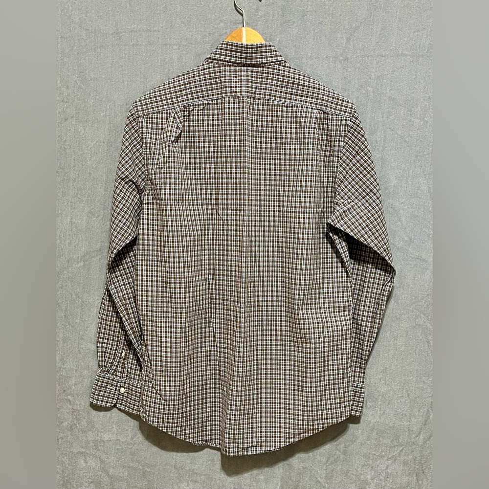 Polo Ralph‎ Lauren Brown Blue Checkered Button Down Shirt Size Medium - Picture 7 of 10
